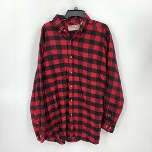 McGregor Classics Red Buffalo Plaid Cotton Flannel Shirt Long Sleeve Mens XL